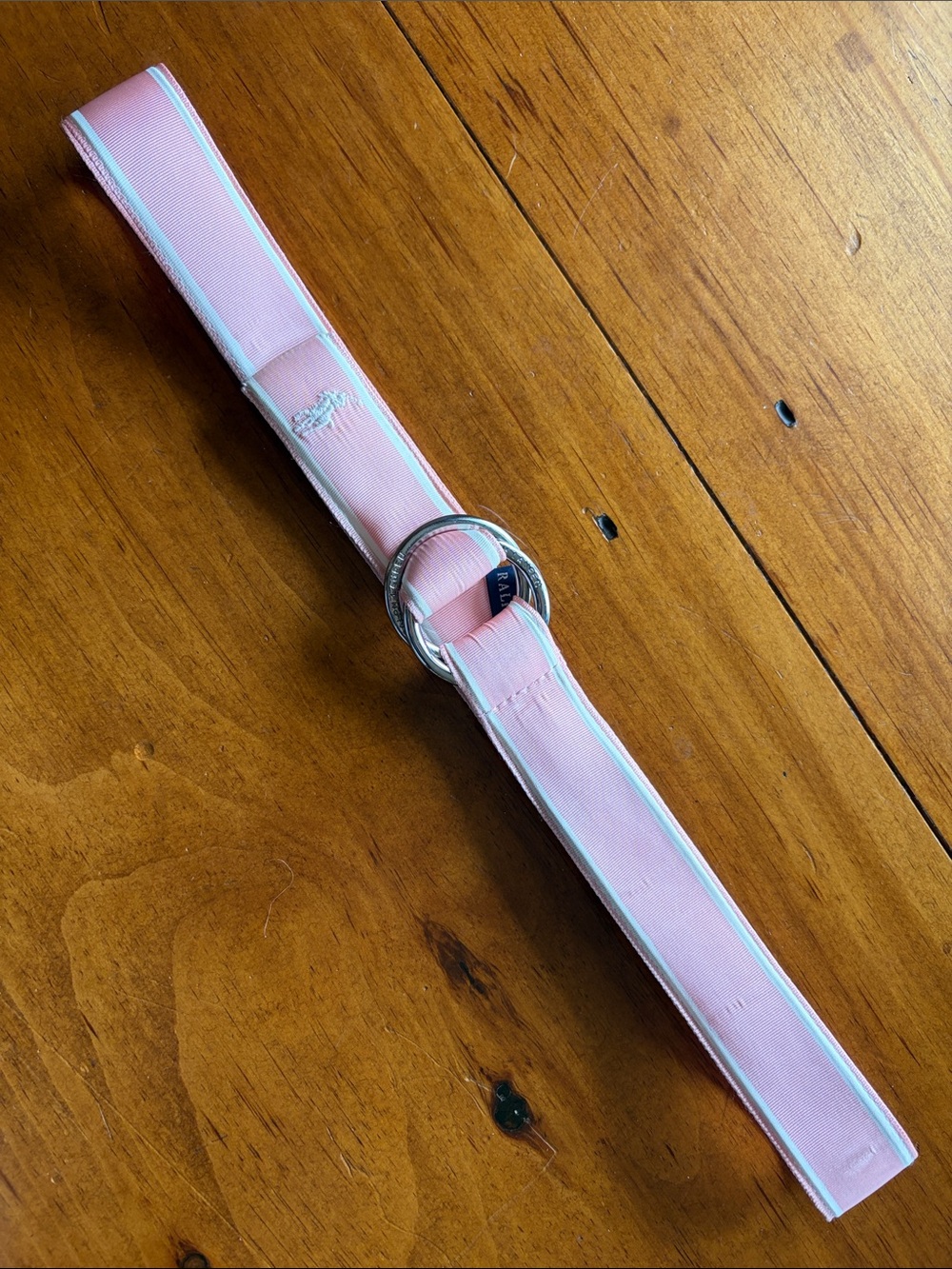 Ralph Lauren Light Pink Fabric Tie Loop Belt
